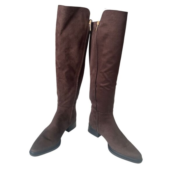 Michael Kors Lex Chocolate Brown Suede Side Zip Over the Knee Boots Size 7.5 New - Picture 7 of 11
